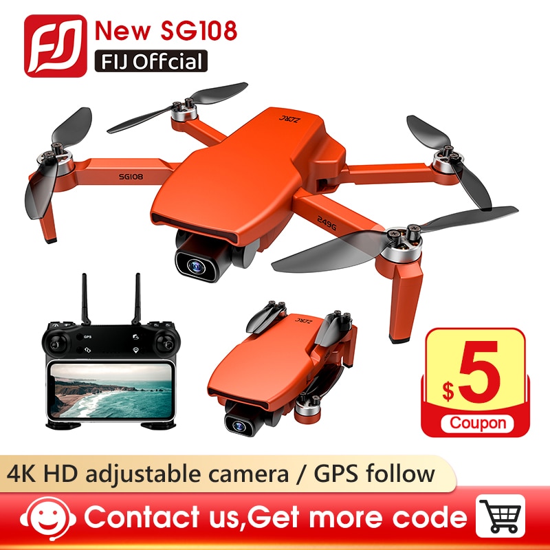 Drone 4k SG108 HD With Camera 5G WiFi GPS Drone Brushless FPV Drone 1KM Long Distance RC Quadcopter Professional VS EX5