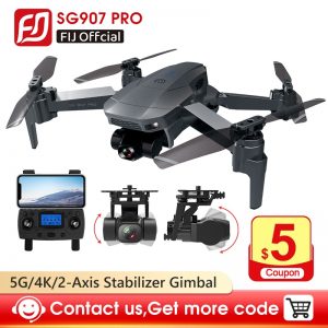FIJ SG907 Pro 5G WIFI GPS Drone 4K Wide Angle Gimbal Zoom Control FPV Adjustment Dual Camera Foldable Quadcopter Drone