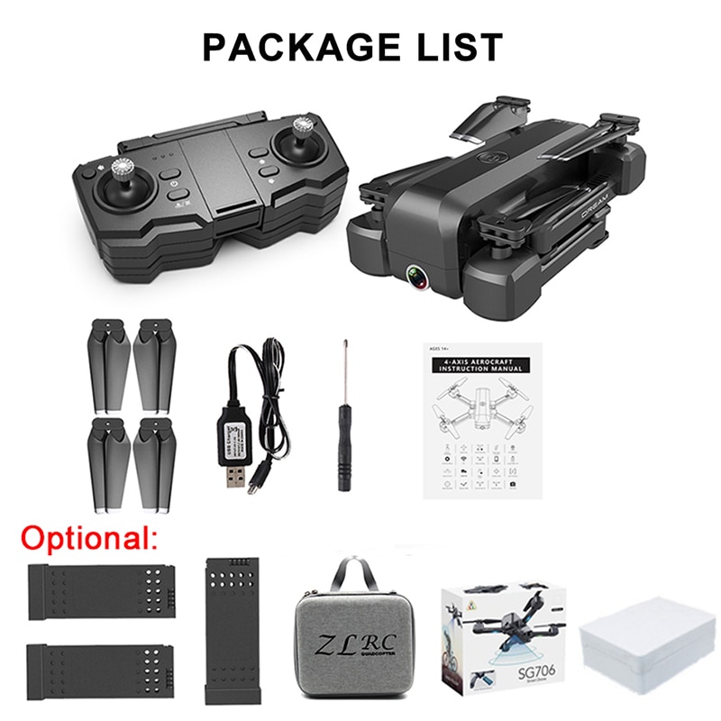 SG706 RC Drone 4K HD Dual Camera WIFI FPV Foldable Drone profissional 50X Zoom camera Quadcopter Optical Flow Dron VS M69G SG106 - Image 6